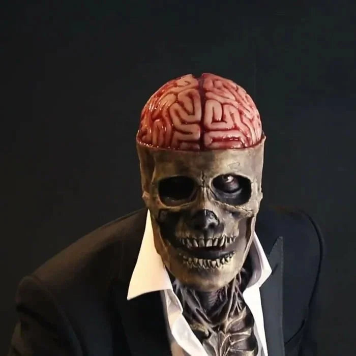 Máscara de Esqueleto con Cerebro Expuesto