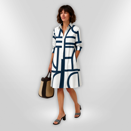 Catori - Vestido elegante y casual con estampado geométrico