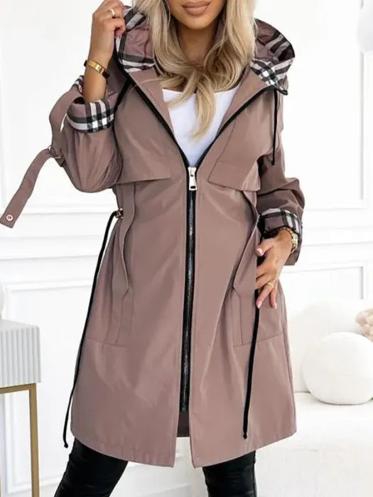 Cecily - Abrigo con Capucha Casual Elegante