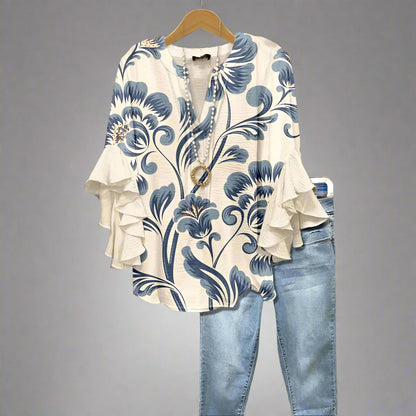 Emmeline - Blusa floral elegante y casual