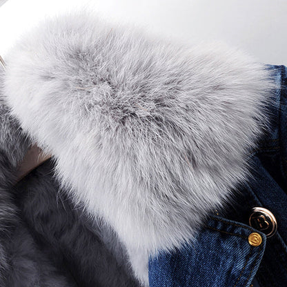 Fayana - Abrigo de Mezclilla Casual Estiloso