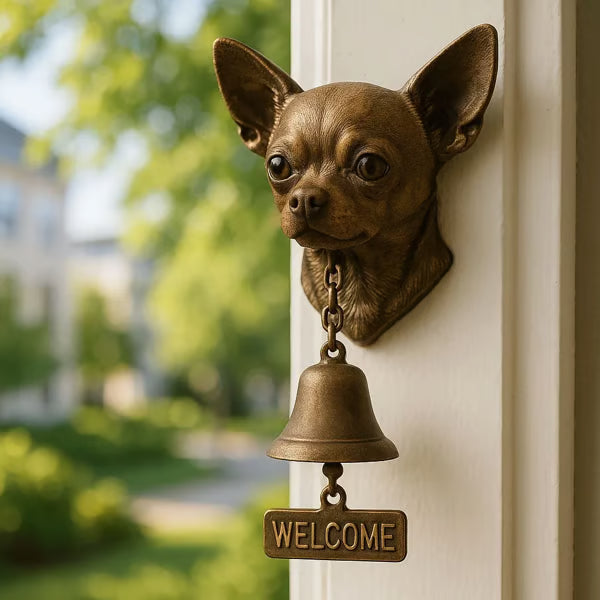 Severian - Campana Antigua de Bienvenida con Perro
