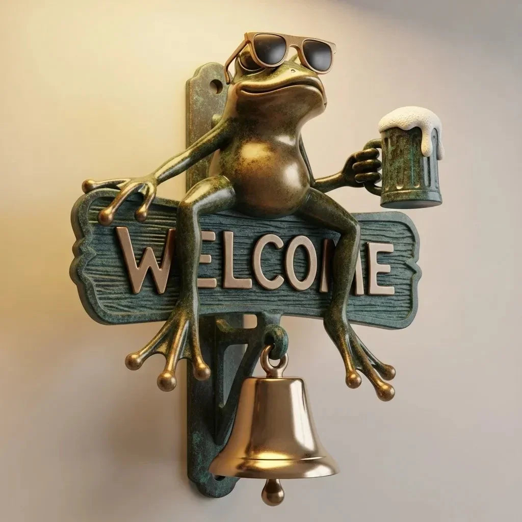 Adorno de Timbre de Bienvenida con Rana