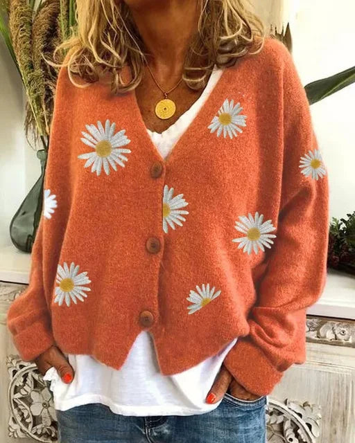 Annelina - Cárdigan Floral Casual Estiloso